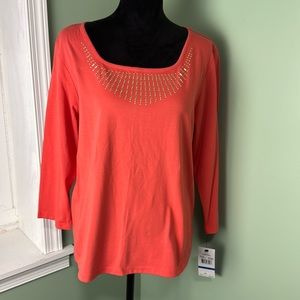NWT Lark Lane, pumpkin top, XL